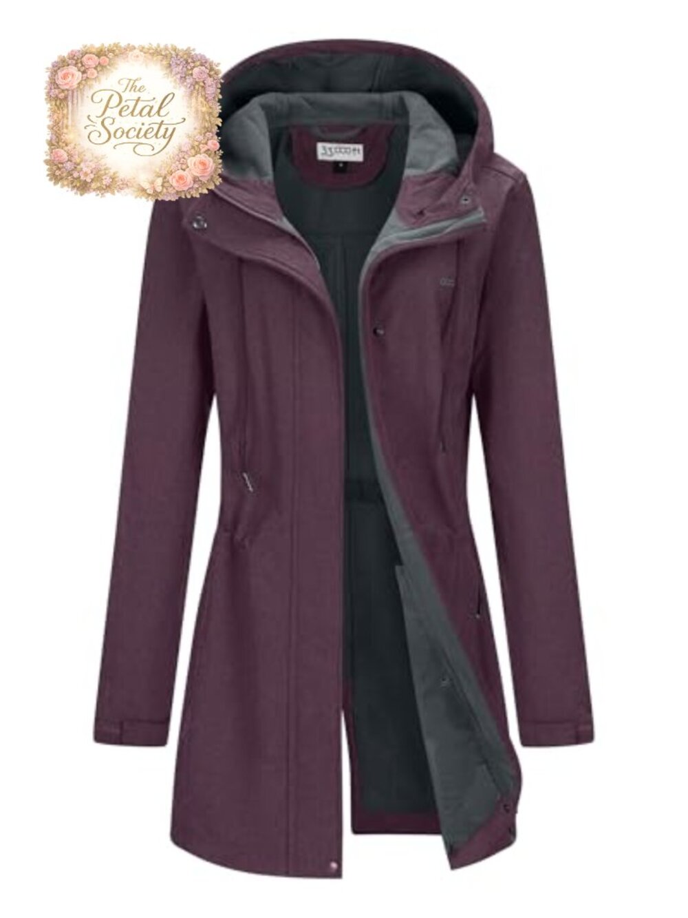 Womens Hooded Softshell Jacket Fleece Lined Waterproof Windproof Raincoat